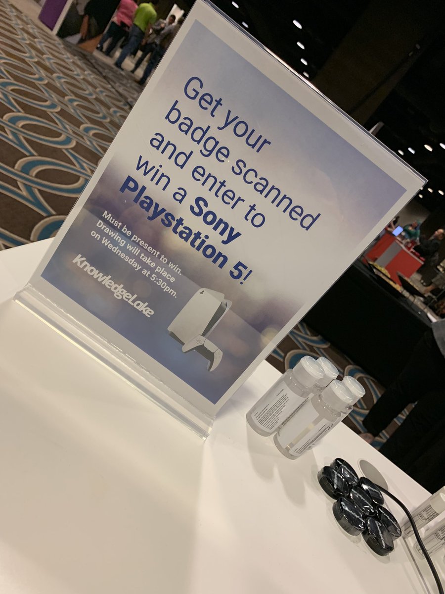 jenniferbirdsel's tweet photo. Last full day at #AIIM23. Stop by and enter to win a PS5! #knowledgelake #intelligentcontentautomation #ECM https://t.co/5LsxZwBBUV
