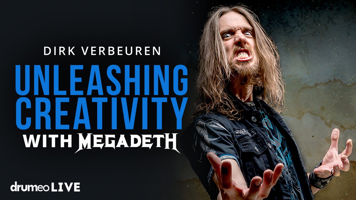 🚨Attention all metal fans!🚨 We are going live tomorrow, Apr 27th 6pm PST| 9pm EST, with @Megadeth's @DirkVerbeuren 🤘🏼 #megadeth #metal #thrashmetal #heavymetal #dirkverbeuren #davemustaine #metalhead #livelesson #drumeolive #megadethfans #teamdrumeo