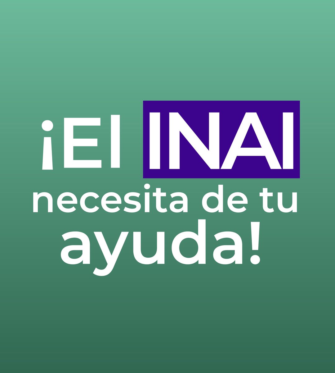 ¡ATENCIÓN! ⚠️

En unas horas terminan las sesiones en el Senado. Los de Morena quieren irse sin aprobar los nombramientos del INAI.

Es momento de los ciudadanos. De ejercer presión:

     ¡NOMBRAMIENTOS DEL INAI YA!

🔃COMPARTE si estás a favor de la transparencia.
