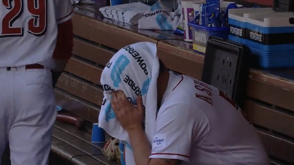 ATBBTTR's tweet photo. Teammates and coaches gave Graham Ashcraft hugs as he came back into the dugout

He pitched for his grandma today. ❤️ https://t.co/fIJrlFSA9X