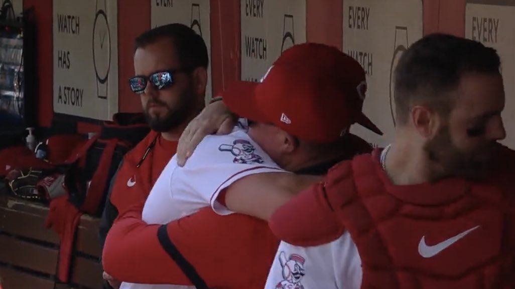 ATBBTTR's tweet photo. Teammates and coaches gave Graham Ashcraft hugs as he came back into the dugout

He pitched for his grandma today. ❤️ https://t.co/fIJrlFSA9X