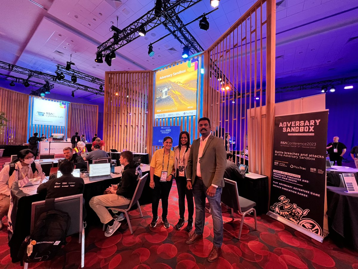 InfosecVandana's tweet photo. Our friends at @AdversaryVillag at @RSAConference are having the amazing show. Do stop by pn the second floor Mosconue South hall https://t.co/Rb246LfJin