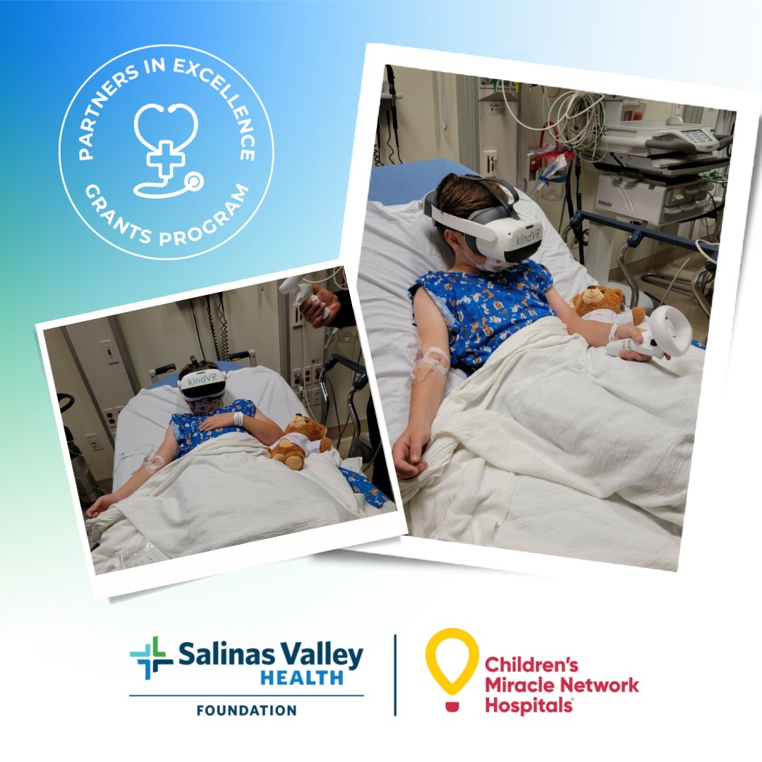 SVHealthFnd's tweet photo. Thanks to generous donors and the team in our Emergency Department, kids now have one more tool to keep them calm and distracted during a trip to the ER... these fun VR goggles. They can even simulate a CT scan! 

#CareForYourCommunity #SalinasValleyHealth #HealthyKids #KindVR https://t.co/8SpZtzOgOG