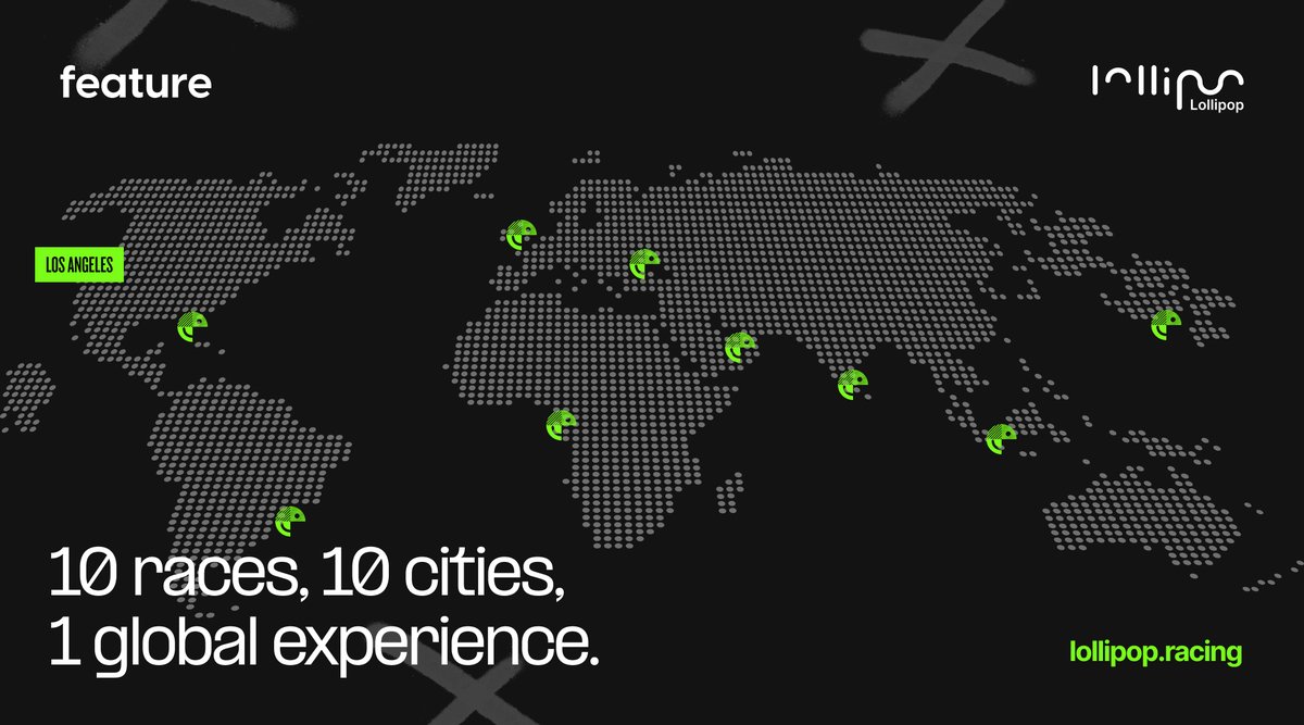 lollipop_racing's tweet photo. 10 races, 10 cities. 1 global experience.

@lollipop_racing will begin in Los Angeles. Can you guess where we'll be racing next? 🍭🏁 #lollipopracing

Next-generation storytelling™ is here: https://t.co/R6O3NBDLqM https://t.co/SwIKZplCR8