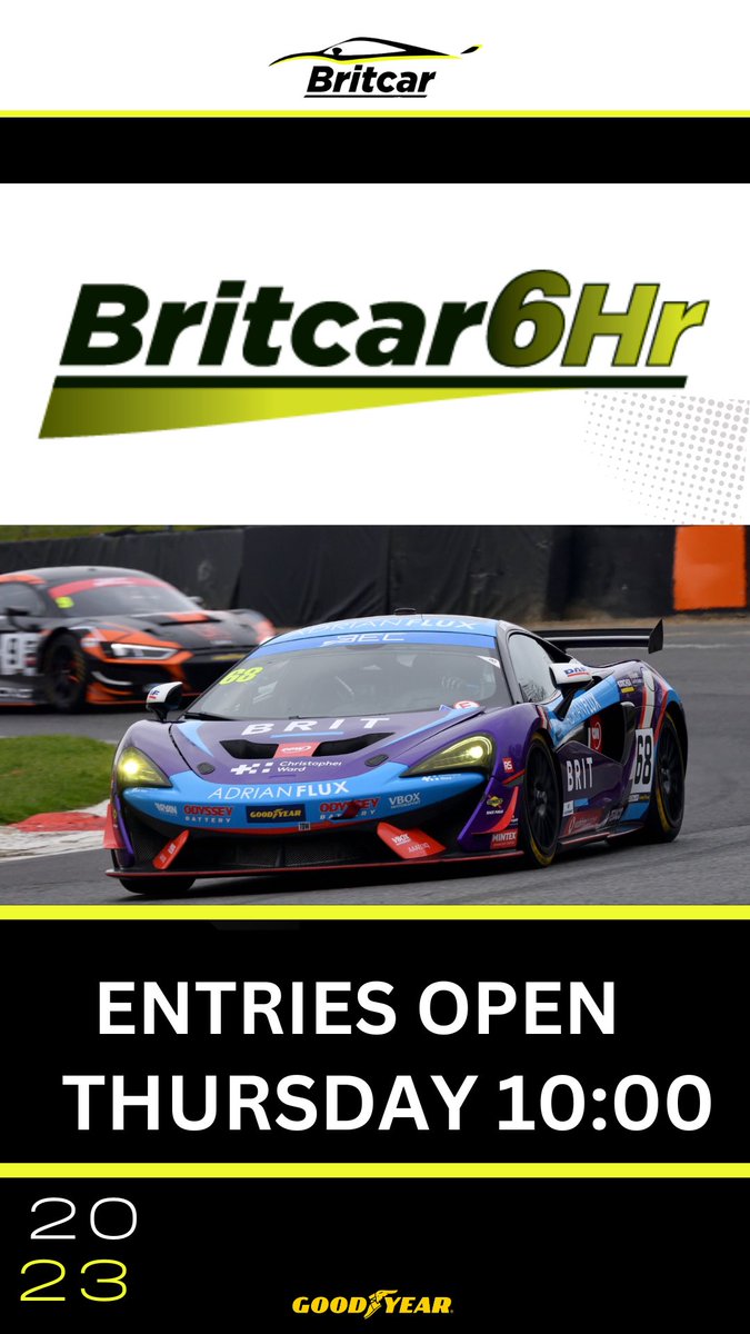 JFWGFW's tweet photo. The wait is almost over! Entries for the Britcar 6 hour race open TOMORROW! 

We are so excited to see the return of these much missed longer races and cannot wait to see you all at Donington GP on the 22nd of July 2023 🏁

entries will open tomorrow … https://t.co/l5PHsSYuk9
