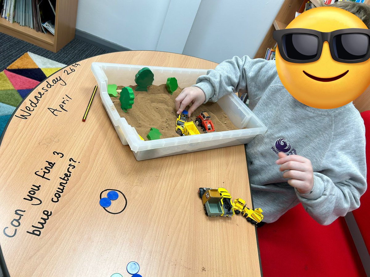 PhoenixHousePRU's tweet photo. Wow, some brilliant maths work today for this student! We had so much fun finding and counting the counters. Using sensory play to adapt a maths lesson 🔢😀🚜 Great work! #thisisAP #sensoryplay #maths #perseverance https://t.co/bCL7su2sIA