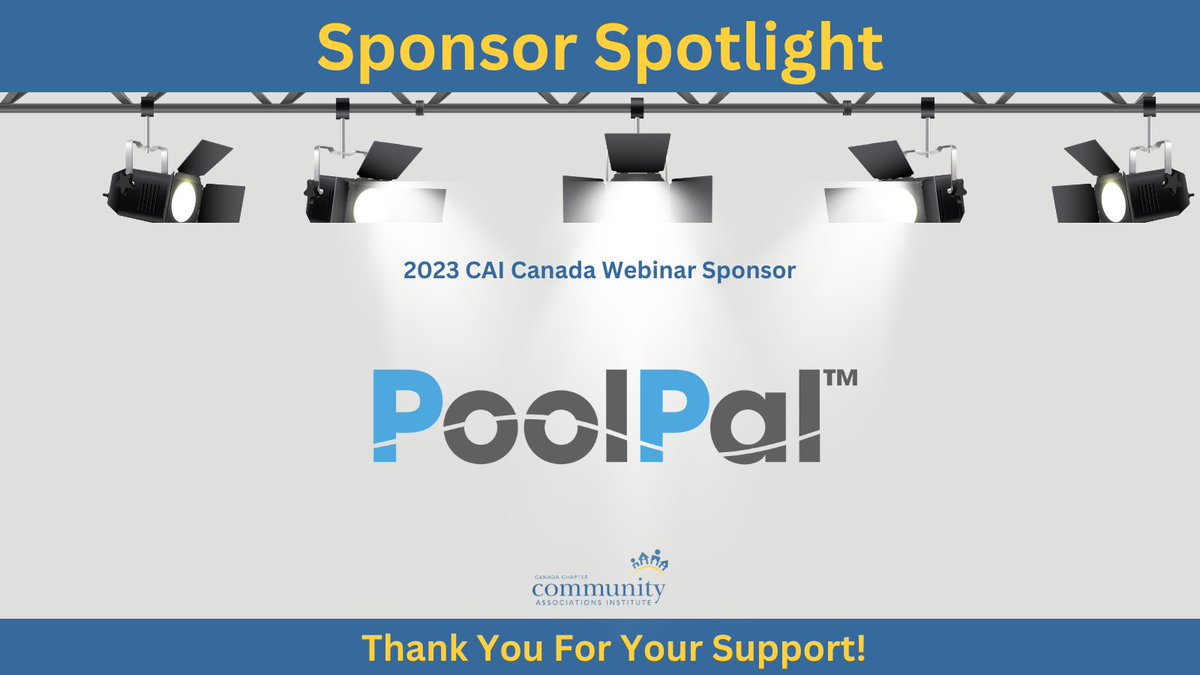 cai_canada's tweet photo. Today we shine the spotlight on our webinar sponsor @PoolPalCorp . It is through the generous support of our sponsors that CAI Canada is able to bring education to the condominium community.

To learn more about Pool Pal check out: https://t.co/g6o29kbqAR

#continuingeducation https://t.co/PLJiOttSI5