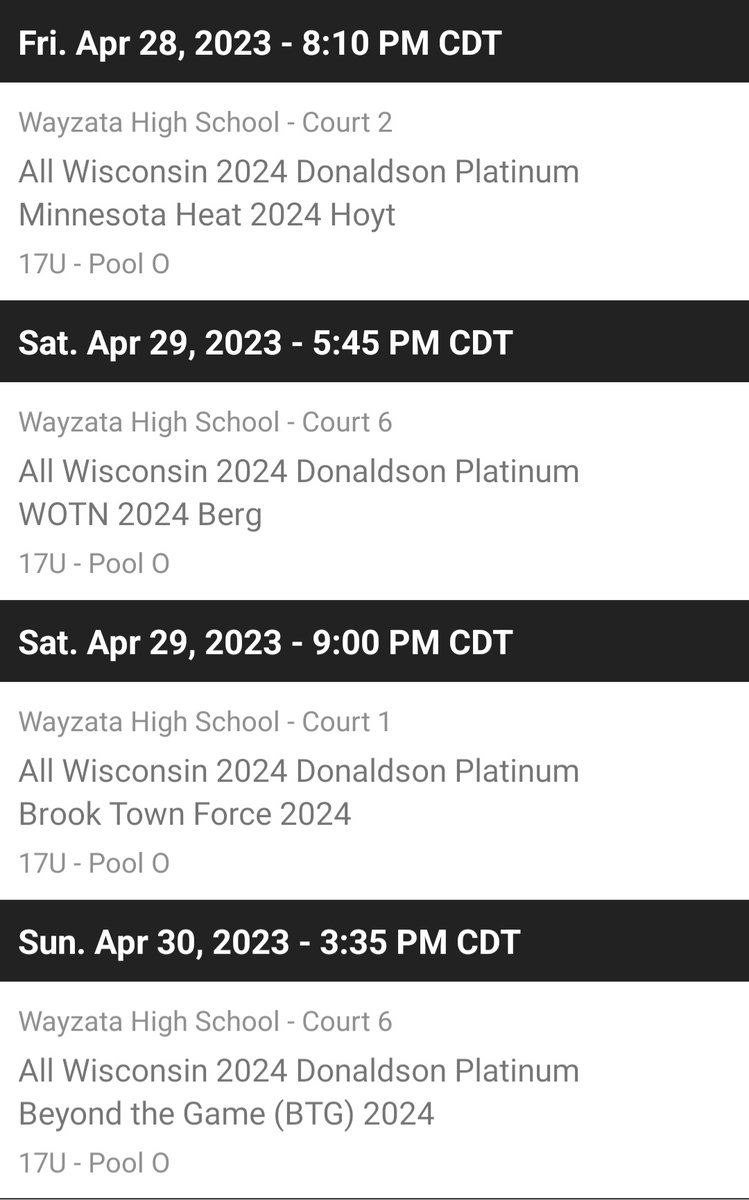 <a href="/ALL_WISCONSIN/">ALL WISCONSIN</a> 17U Donaldson weekend schedule at <a href="/PHCircuit/">Prep Hoops Circuit 🏀</a> PrepHoops Live.