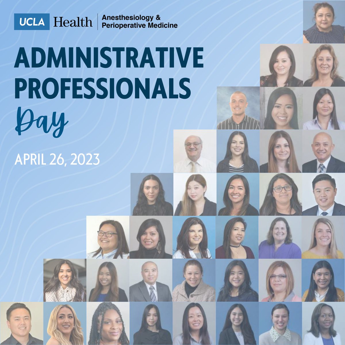 UCLAAnes's tweet photo. Today, on #AdministrativeProfessionalsDay, we recognize and celebrate the contributions of our administrative staff that keep our department running smoothly. We are lucky you are part of the @UCLAAnes team! 🎉🤝

👏https://t.co/diwi07a5kr https://t.co/zjcBCazG3l