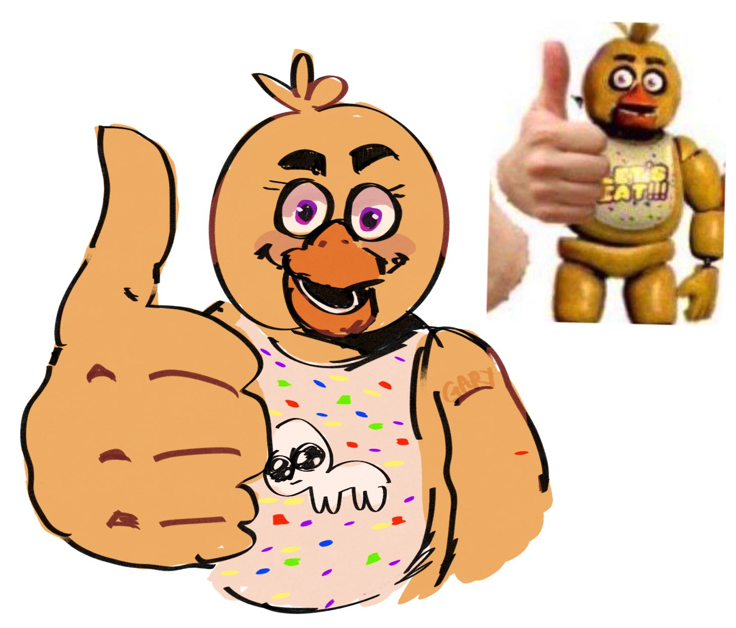 My stupid looking Withered Chica plush.