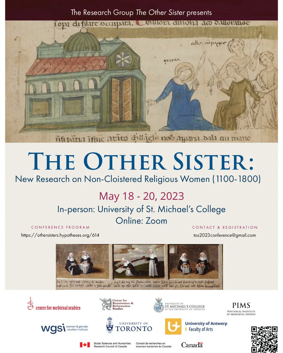 History_UofT's tweet photo. 📅 Mark your calendars! International Conference - The Other Sister: New Research on Non-Cloistered Religious Women (1100-1800) | May 18–20, 2023. Visit the link for more details: https://t.co/gdcz2MyyZU #historyconference #UofTHistory https://t.co/7o8lzMXhEl