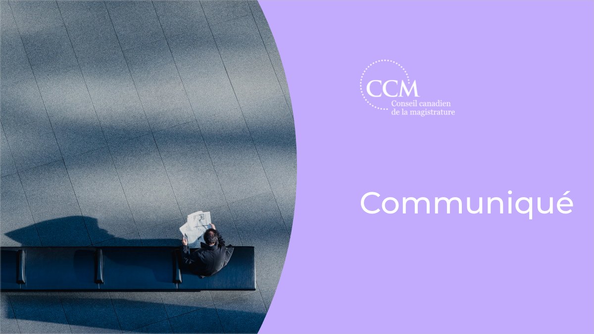 CJC_CCM's tweet photo. COMMUNIQUÉ - Le Conseil canadien de la magistrature fait rapport sur sa réunion annuelle du printemps
https://t.co/SKnr1PM8M7 https://t.co/mhAeuWfeyI