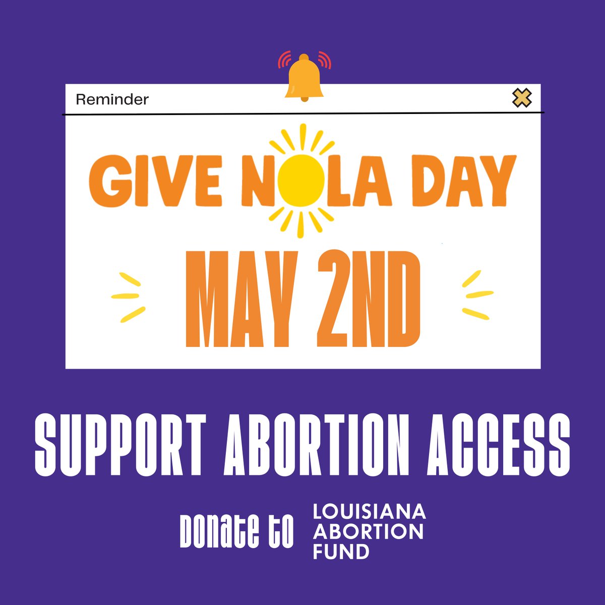 We are participating in #GiveNolaDay! Donate to support #abortionaccess: givenola.org/louisianaabort… @GNOFoundation