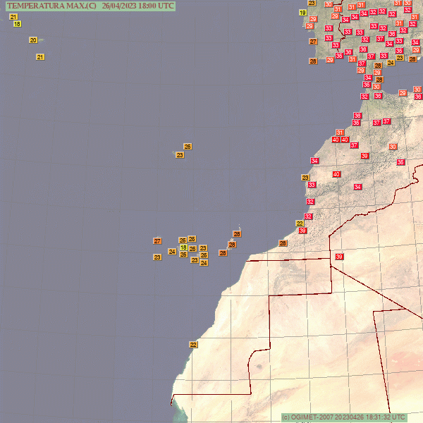 extremetemps's tweet photo. Brutal heat wave in Morocco, with some monthly records being destroyed by 3C/4C and more margins.

40.1 Nouasseur
39.7 Ben Guerir
39.6 Marrakech
39.2 Beni Mallal
37.2 Meknes
36.5 Chefchaouen
36.5 Kenitra
35.1 Nador
34.8 Tanger

In Senegal a monster 47.1C at Matam a new 2023 high! https://t.co/SEwjWoNZtp
