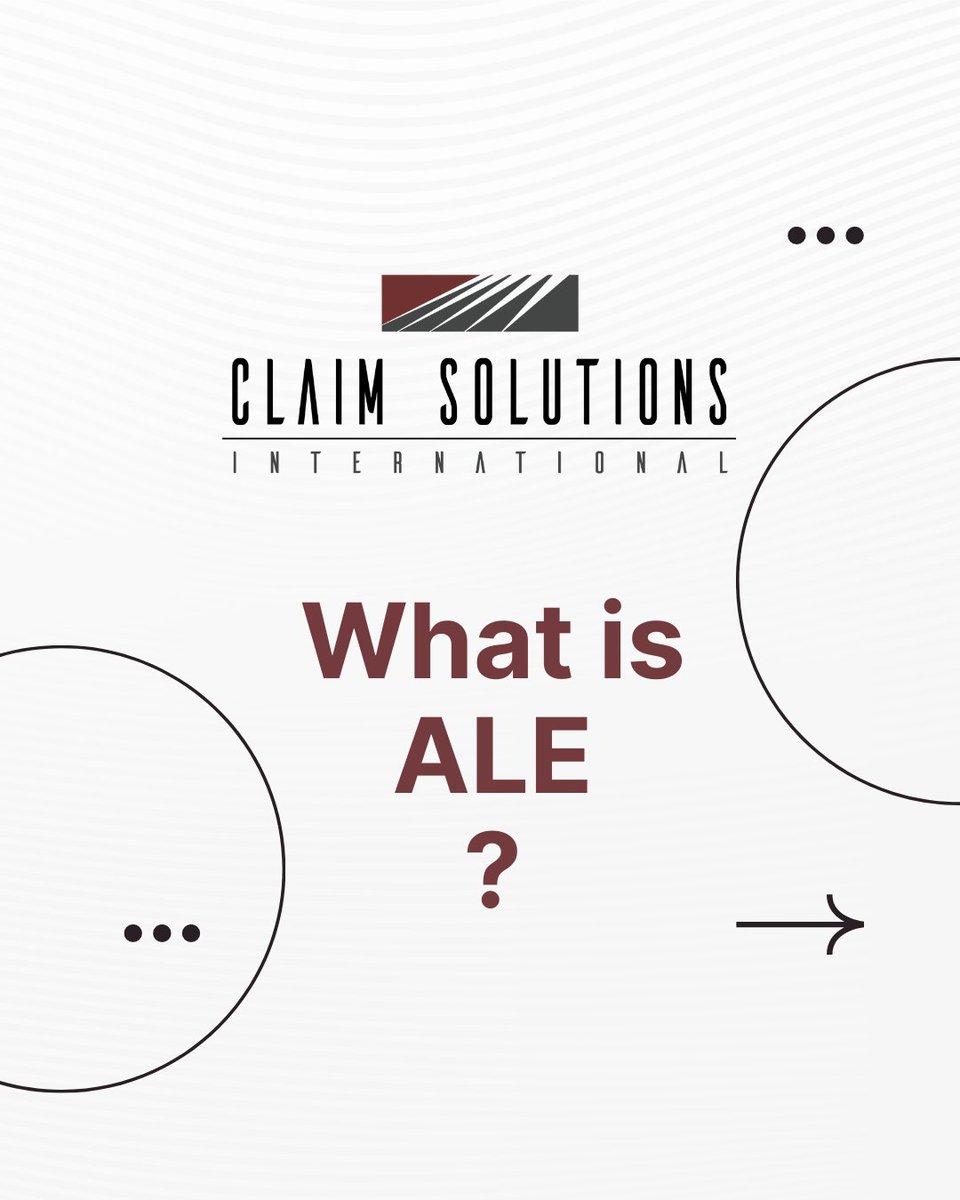 Claim_Solutions's tweet photo. You've heard of ALE, but do you know what it actually means in regard to insurance claims? ALE stands for Additional Living Expenses, and Expert Claims Adjusters can help you understand the complex language of insurance and make sure you're properly compensated after an incident https://t.co/G2ZbnNalwL