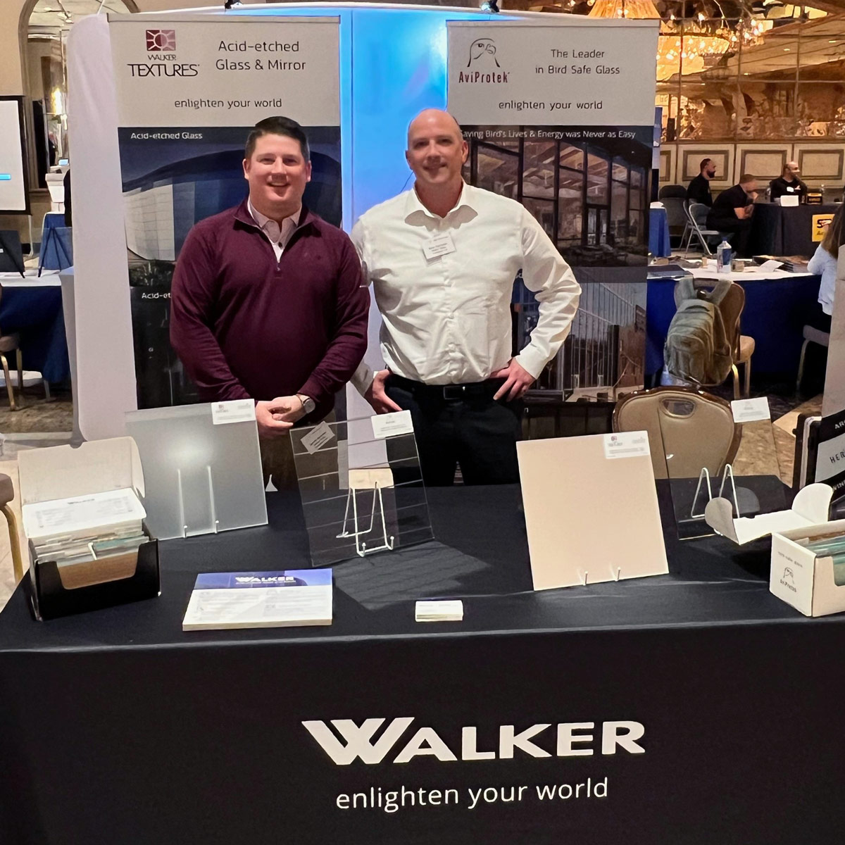 WalkerTextures's tweet photo. Are you at the #MidAtlanticGlassExpo today? We’d love to see you! Make sure to drop by the Walker Glass booth to talk glass with Alan Harrison and Jake Bowser.
See you there!
#MAGE #GlassExpo #AcidEtchedGlass #Mirror #GlassSamples #GlassIndustry #TradeShow https://t.co/32G2nZsolr