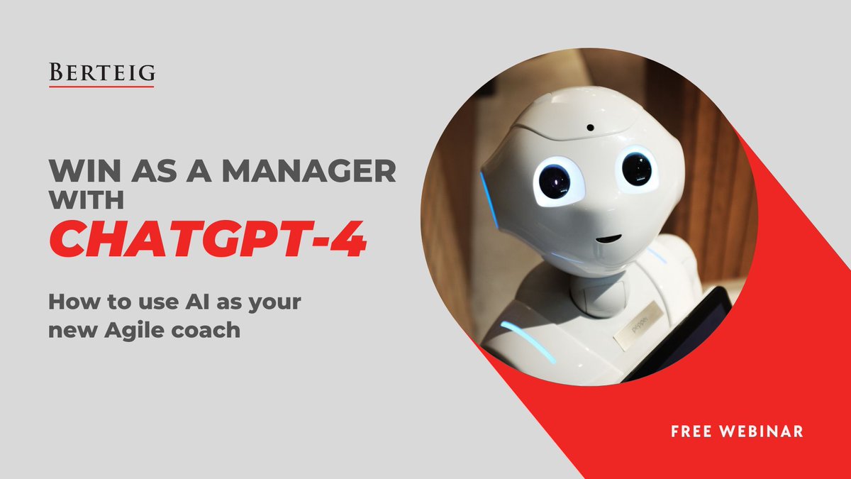 Join BERTEIG's Chief Scientist Mishkin Berteig for a fast-paced lesson on implementing AI in your Agile workplace on Friday, April 28, 2023, at 2 PM EST. Register now at berteig.com/webinar-win-as… #AI #ChatGPT #Manager #berteig