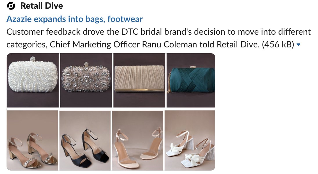Thanks so much for the feature @RetailDive @howardruben !👠👛 retaildive.com/news/azazie-ex… #retaildive #azazie #retail #ecommerce #shoes #bags