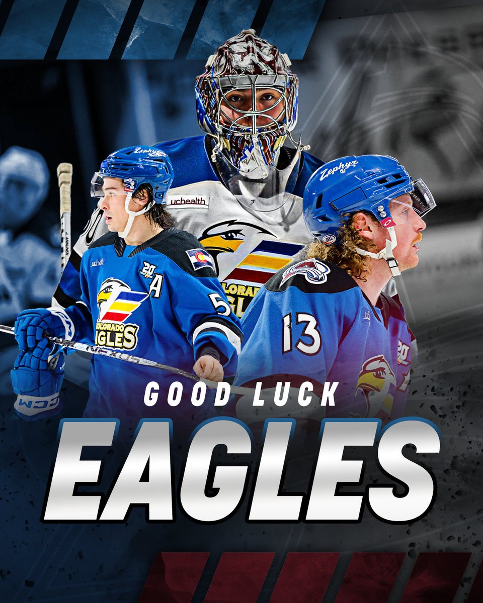 Avalanche's tweet photo. All the best to our friends in Round 2 of the Calder Cup Playoffs!

#GoAvsGo #EaglesCountry https://t.co/pgPFfVlavT