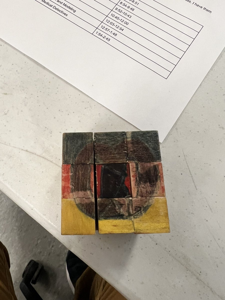 cpetersscience's tweet photo. I love when @RogersMiddleSch Ss get creative with their puzzle cube design!
#germantheme #afftonlearns @PLTWorg @STLPLTW https://t.co/3oIwEZwOf8