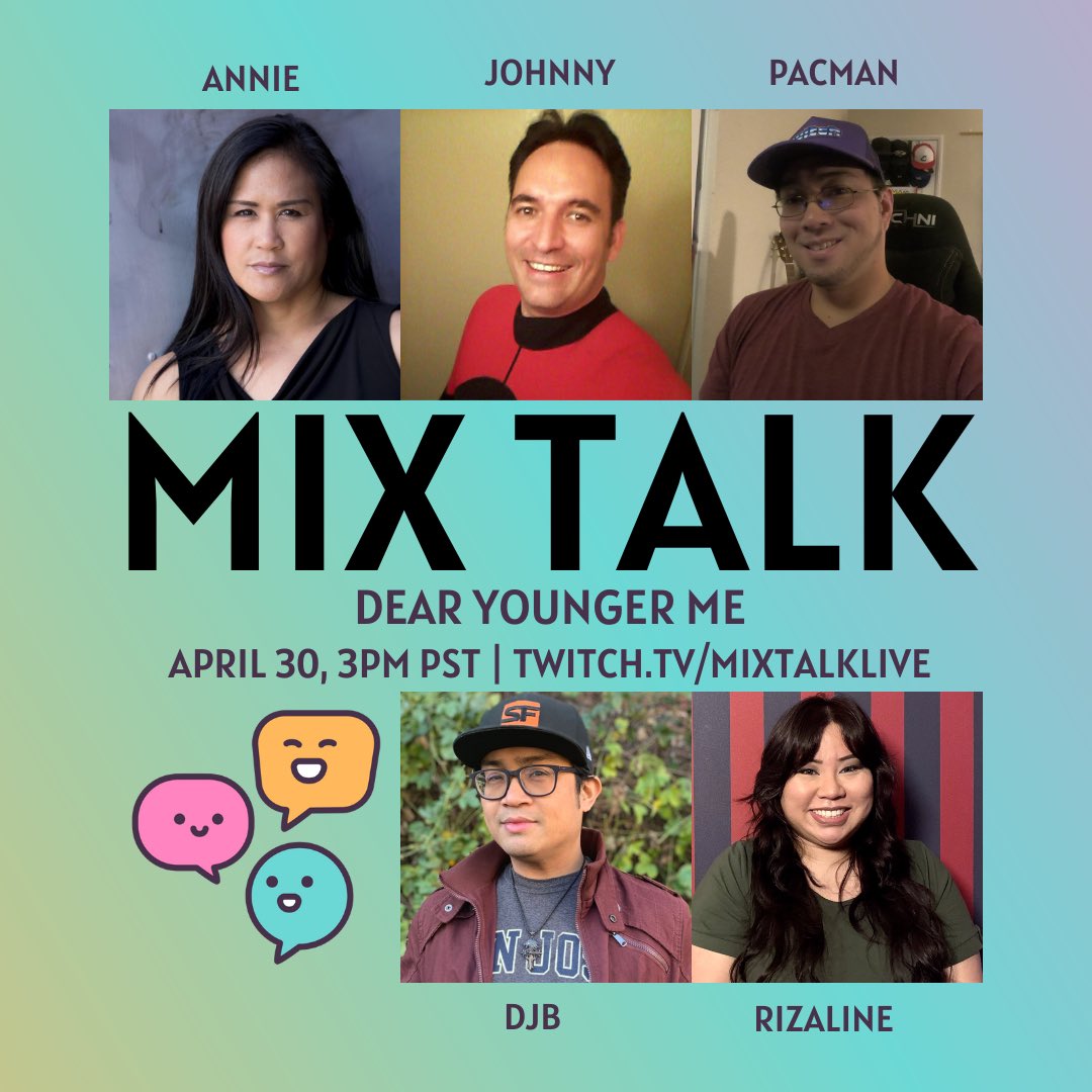 MixTalkLive's tweet image. dear younger me…

#MixTalkLive returns Sunday 4/30 3PM pst

twitch.tv/MixTalkLive 

ft @annietalksshow @_crazeepacman_ @djb_remix @FrickinRico @halfconformist 

#twitch #podcast #nostalgia