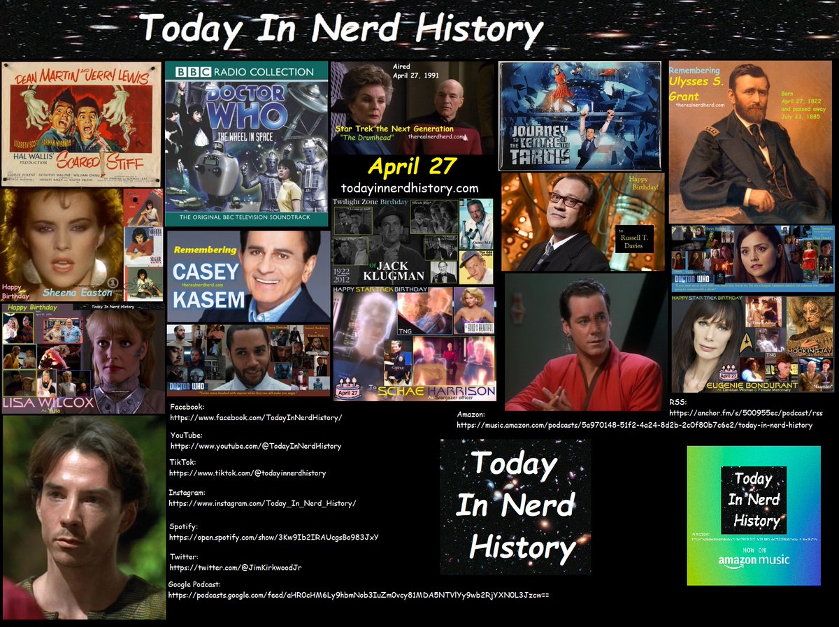 Today In Nerd History April 27
#TodayInNerdHistory #April27 #ScaredStiff #DoctorWho #StarTrek #UlyssesSGrant #SheenaEaston #CaseyKasem #JackKlugman #JennaColeman #RussellTDavies #LisaWilcox #SamuelAnderson #SchaeHarrison #EugenieBonduran
More Info
sites.google.com/view/today-in-…