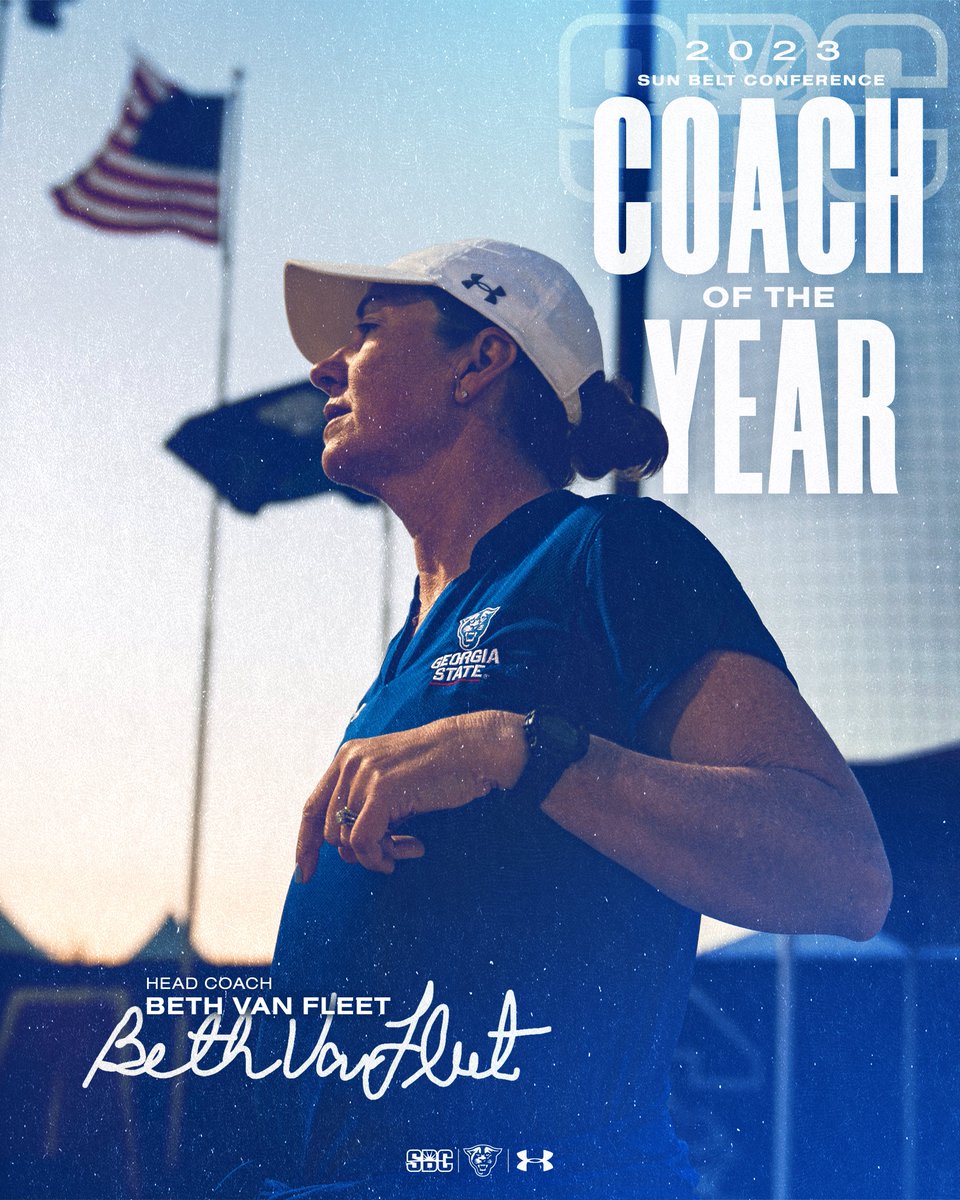 GSU_BeachVB's tweet photo. 𝗟𝗲𝗮𝗱𝗶𝗻𝗴 𝘁𝗵𝗲 𝘄𝗮𝘆❕⏩

Sandy Panthers head coach Beth Van Fleet has been named the 2023 SBC Coach of the Year 

🔗 https://t.co/6Ncbg6P9yV

#OurCity | #GettingGritty https://t.co/BJ76lc3NCW