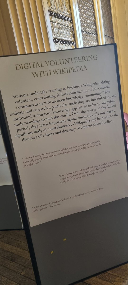 emcandre's tweet photo. Super proud to see our 10 students receive their #EdinburghAward for undertaking 55-80hrs of Digital Volunteering with @Wikipedia this year
#OpenKnowledge &amp; student #KnowledgeActivism to improve the world around them on show in Old College @EdinburghUni  https://t.co/uVCpG75g8o https://t.co/3E6fs2Wd55
