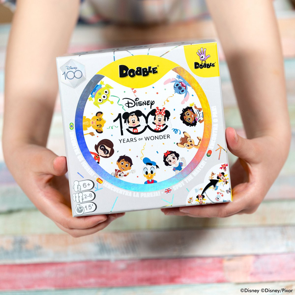 asmodee_br's tweet image. CADÊ OS FÃS DE #DISNEY ? 😍 OLHA QUE LINDO NOSSO DOBBLE DISNEY 100 😍😍😍😍 #disney100 #dobble