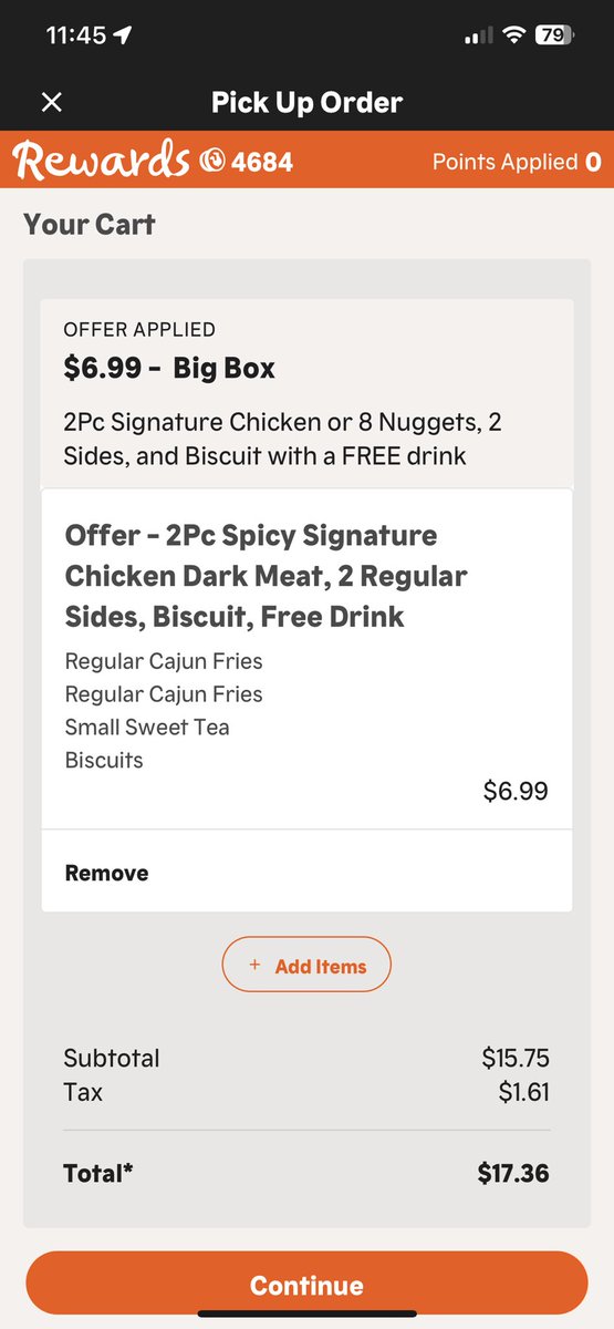Kendrickbourne's tweet photo. @HoanTra64200603 @Popeyes Same here, the app is buggin’ https://t.co/bhvus1mVEp
