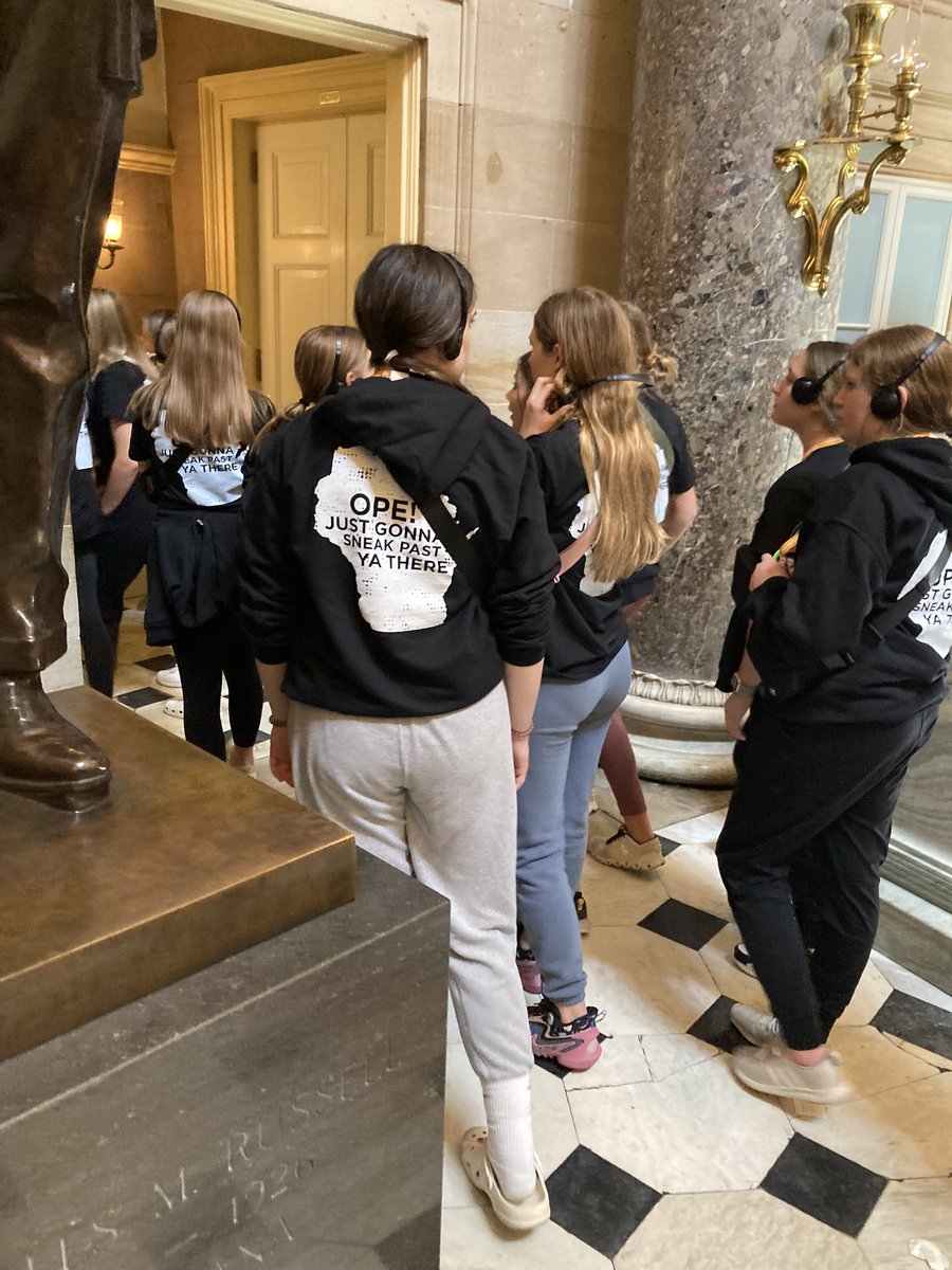 lawrencegandrea's tweet photo. A group from New Holstein, Wisconsin is touring the U.S. Capitol today. 

They’re wearing shirts that say, “Ope! Just gonna sneak past ya there.” https://t.co/l0XXLI1ENZ