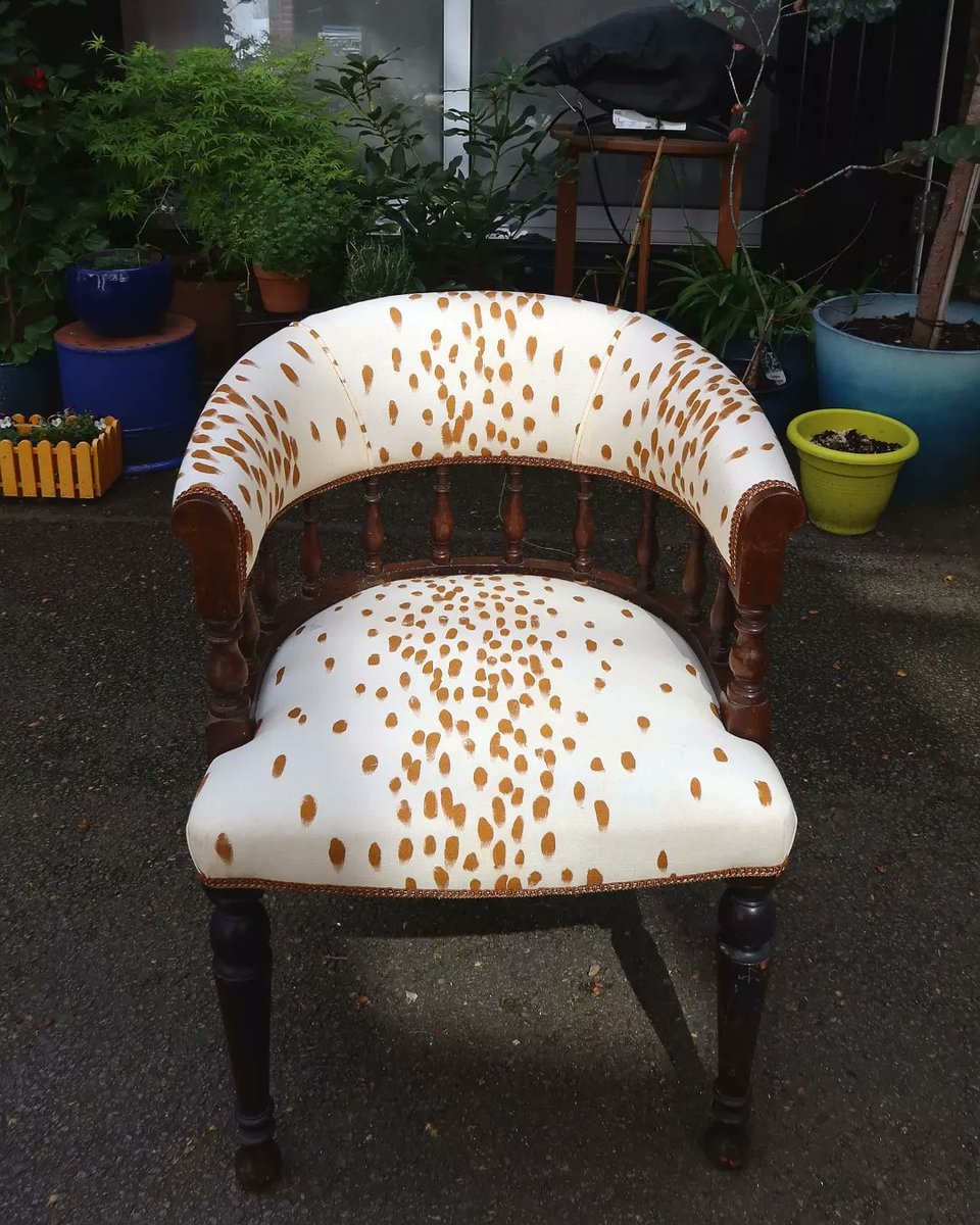 Our customer is really happy to see the chair reupholstered in animal print fabric she chose, creating the perfect look!

#chairreupholstery #reupholsteredchair #reupholsteredfurniture #furniturerestoration #furnitureupholstery #upholsteredfurniture #reupholstery #reupholstered
