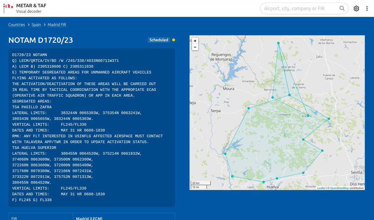 MetarTafCom's tweet photo. The new NOTAMs have arrived! Check them out in the NOTAM tab of your favorite airport. Example: https://t.co/U2NRh8iUov 🚀🚀 https://t.co/iavIJZe4LF