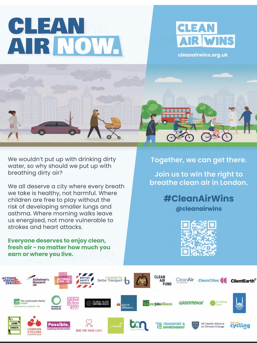#CleanAirWins | Thrilled to be part of a wonderful new campaign fighting for #CleanAir in London and elsewhere. Please sign up, contact them, take action and demand the right to #BreatheCleanAir! HT @CleanAirWins cleanairwins.org.uk