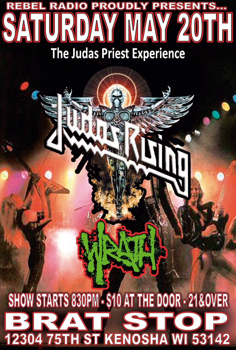 WrathChicago's tweet photo. Stoked to be back at the Brat with Judas Rising! We hit the stage at 8:30pm (so NO excuses!). Due to a prior commitment, Jake is unable to perform, so as a very special guest - Insane Society drummer and long time Wrath member,the one and only Dave Sollman🤘🤘🤘🤘🤘 https://t.co/SgsnliTTJB