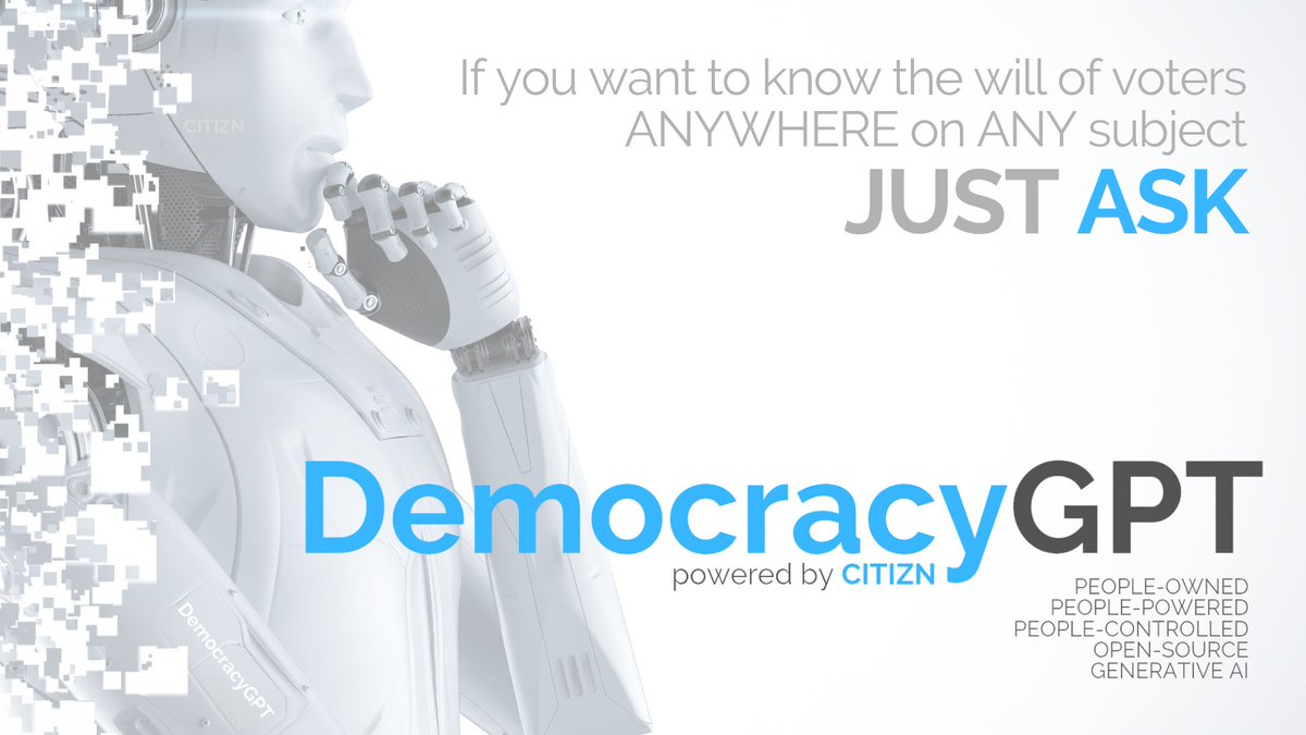 murraysimser's tweet photo. 🖤🖤🖤 DemocracyGPT by @CITIZNinc Leonardo da Vinci famously said "Simplicity is the ultimate sophistication".  Simplicity is hard; took 4 years to get it right.    Our first 3 slide #pitchdeck 😎 https://t.co/a35YHVBi9n
