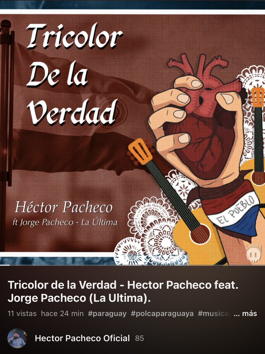 pachekomusic's tweet photo. Ya esta disponible en YouTube !
Espero les guste tanto como a nosotros.
https://t.co/NypBjkAdEn
Rt. Si te gusto! 
#Paraguay #paraguayos #tricolor https://t.co/xmLoxv9FTu