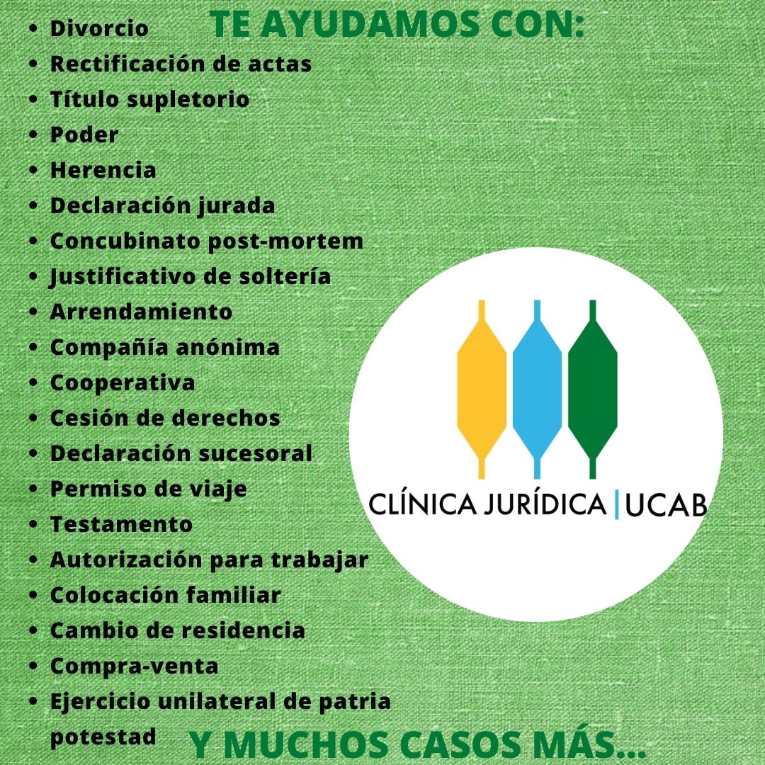 CJuridicaUCAB's tweet photo. En el Centro de Clínica Jurídica estamos contigo, ven y realiza tus trámites legales con nosotros. https://t.co/3i5zpMQEtB