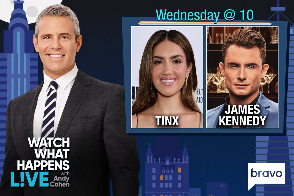 RT @BravoWWHL: #WWHL is on at 10PM ET with James Kennedy from #PumpRules and Tinx from Radio Andy! https://t.co/HJzDJX5A55