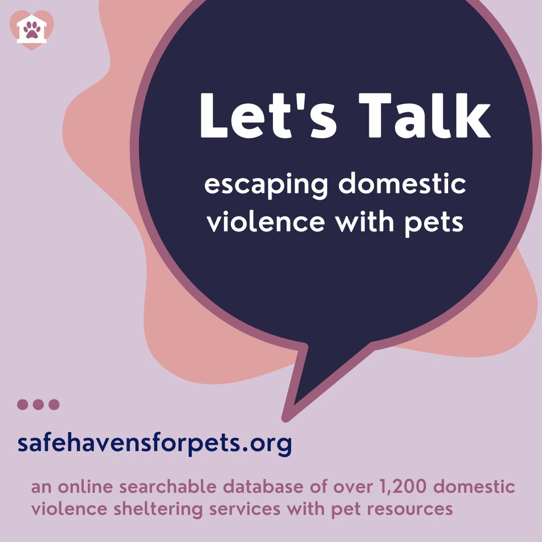 It’s time to talk about it. Research shows that domestic violence survivors are less likely to escape if they don’t know what will happen to their pets if they leave. We are committed to ensuring that domestic violence survivors and their pets stick together.
