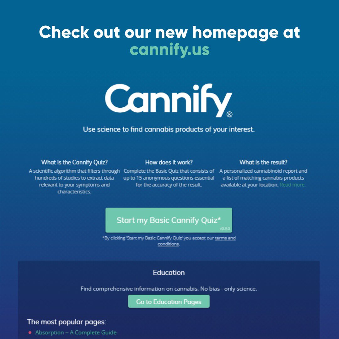 The updated homepage provides a better overview of our website features and easier access to our most popular Education pages. Check it out at cannify.us