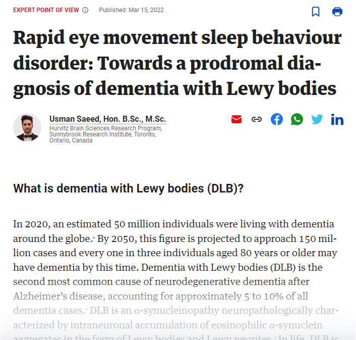 UsmanSaeed71's tweet photo. Still relevant!

Dementia with Lewy bodies is a heterogeneous condition. Further work is required to disentangle the underlying causes.

Rapid eye movement sleep behaviour disorder: Towards a prodromal diagnosis of dementia with Lewy bodies | Neurodiem 

#RBD #DLB #dementia https://t.co/bSuYACMCZf