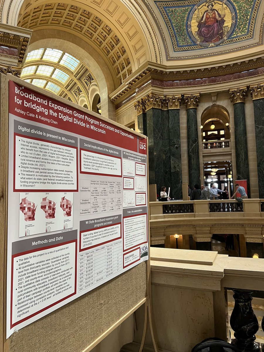 Ashley Cate (@ashleyrcate) on Twitter photo At the Wisconsin State Capitol today presenting research on #broadband use and the #digitaldivide done with my research advisor <a href="/Kaiping_Chen/">Kaiping Chen (@kaipingchen.bsky.social)</a> <a href="/UW_LSC/">UW-Madison LSC</a> At the Wisconsin State Capitol today presenting research on #broadband use and the #digitaldivide done with my research advisor <a href="/Kaiping_Chen/">Kaiping Chen (@kaipingchen.bsky.social)</a> <a href="/UW_LSC/">UW-Madison LSC</a>
