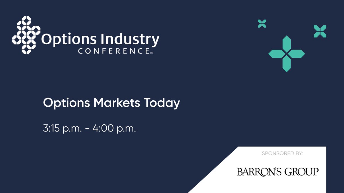 OptionsConf's tweet photo. Join moderator @TheJJKinahan, @tastytrade and panelists Joe Bracco, @MIAXexchange, Jason Hedberg, @UBS, and Henry Schwartz, @CBOE, to hear more about the current state of the markets at 3:15 p.m. #OptionsConf2023 https://t.co/ES9mPtDQsw