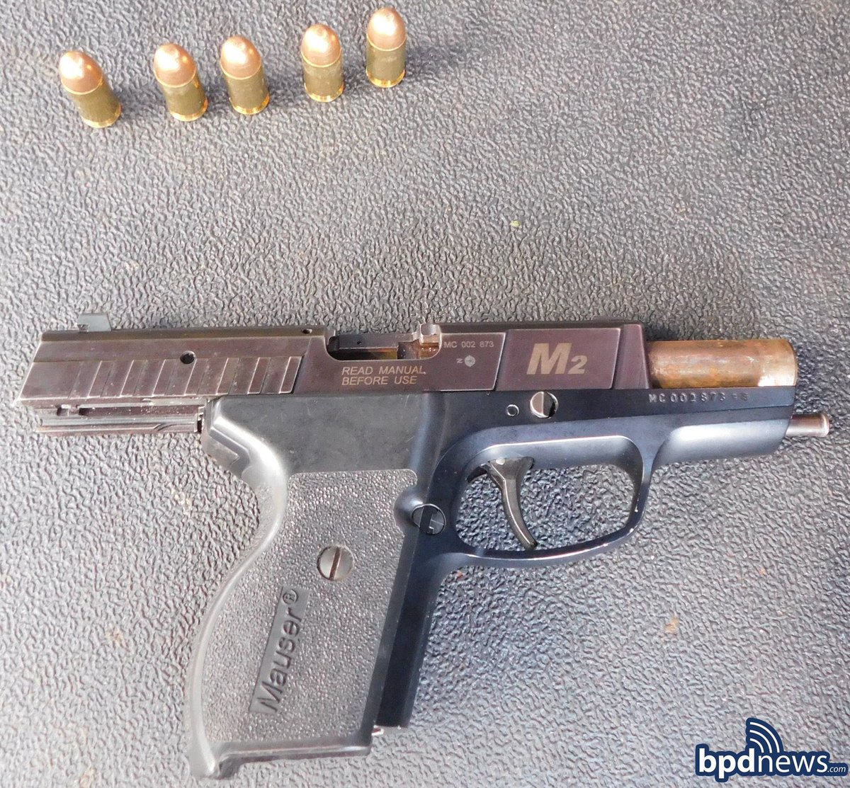 BostonPatrolmen's tweet photo. Officers from District A-7 are to be commended for taking yet another gun off the streets of our city. At about 2:10 PM, on April 24, 2023, officers arrested a 33-year-old male after responding to a call for a person with a gun in the area of 85 Everett St. #SaferBoston https://t.co/t6HCJn87T6