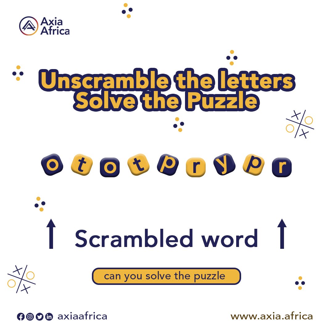 Unlock Your Mind🧠: Join Us for Wednesday Trivia!🚀🚀🚀

#axiaafrica #techafrica #WednesdayTrivia #BrainTeasers
#PuzzleLovers #WordPuzzles
#GameNight #ProductDesignTrivia
#TriviaNight