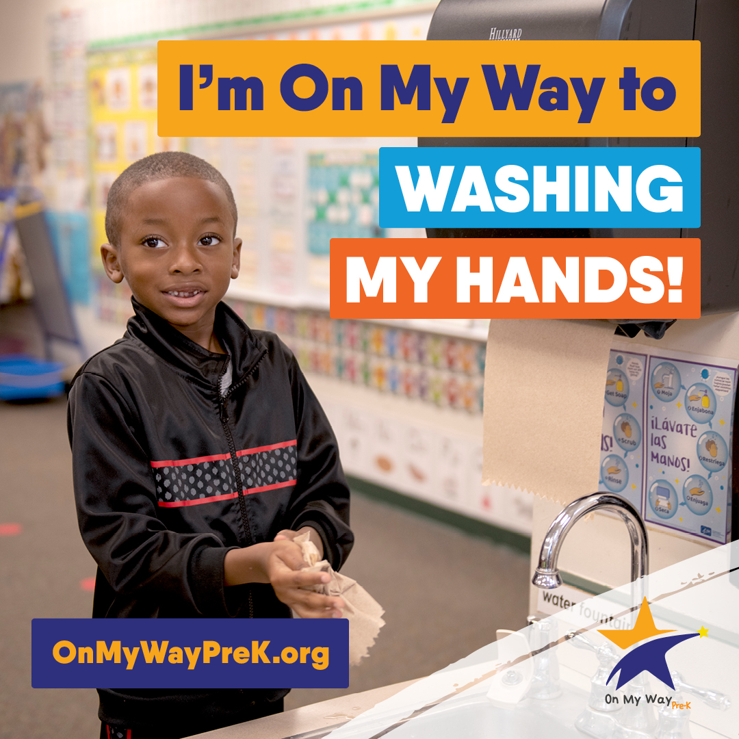 Four-year-olds learn all kinds of important life-long skills at pre-K, like washing their hands! Visit OnMyWayPreK.org to fill out the easy-to-use online application for the 2023-2024 school year and see if your family qualifies for free, high-quality pre-K.