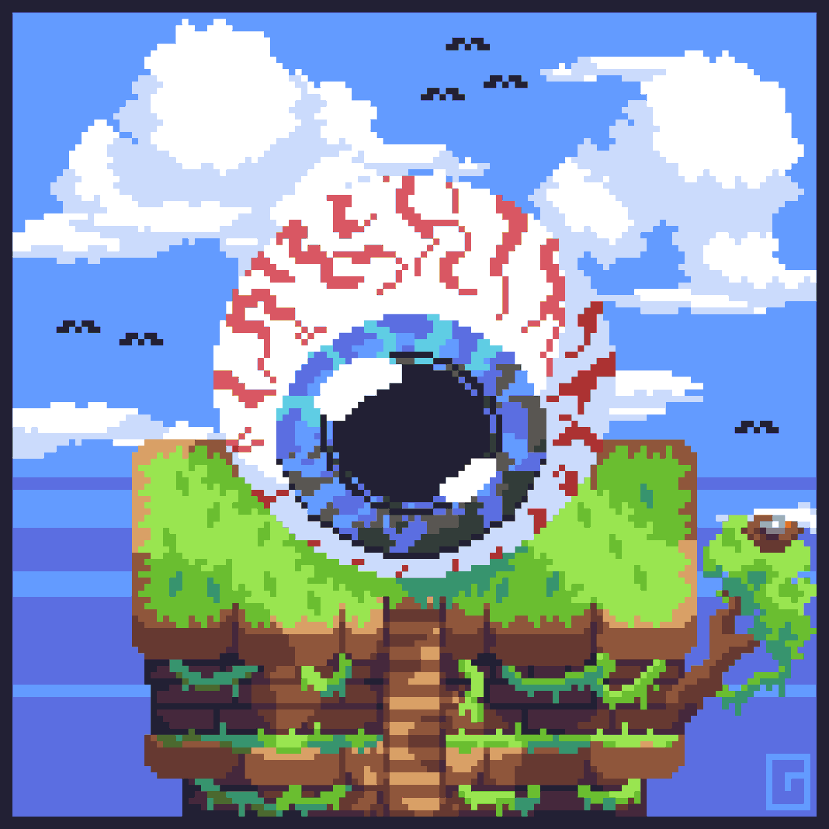 GeodeModels's tweet image. Once every harmonic convergence I also post 2D art.
Here&apos;s &quot;The Overseer&quot;

#pixelart