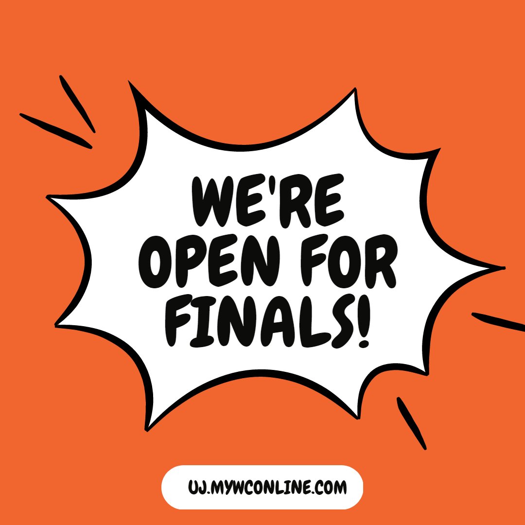 UJWritingCenter's tweet photo. Planning for next week? The Writing Center is open finals week! Just be sure to select our finals schedule when you log-in to see available appointments!

Hours are limited, so book soon!

#finalsweek #GoJimmies #JimmiePride #UniversityOfJamestown https://t.co/ihqvGrpG5R