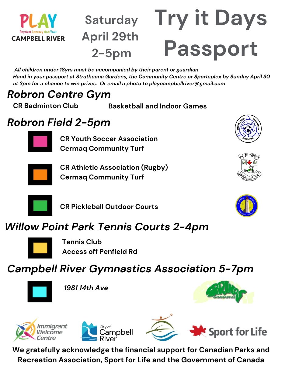 This Saturday 2pm to 5pm Try Rugby Robron Field